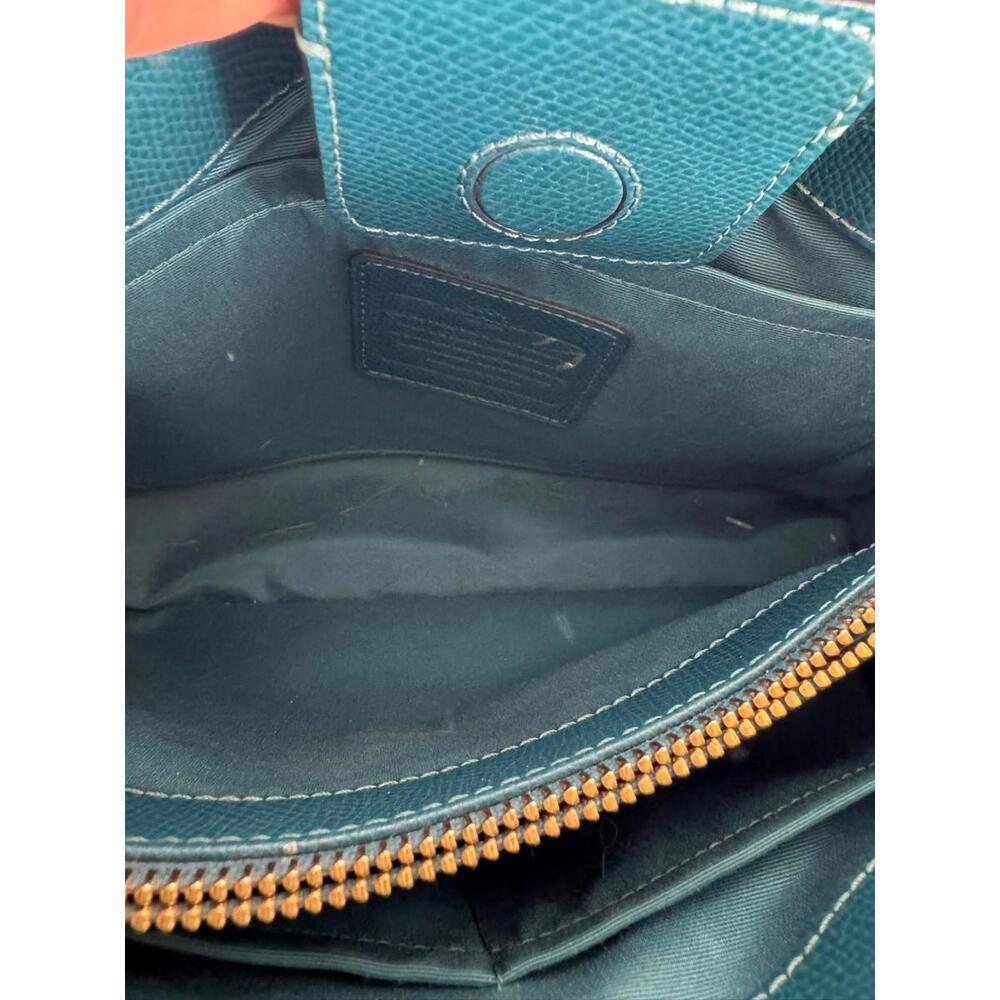 Coach Margot Leather Satchel Carryall Deep Turquoise - Picture 4 of 9